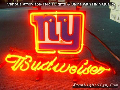 NFL New York Giants Budweiser Beer Bar Neon Light Sign