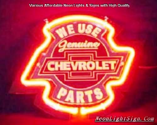 Chevrolet Parts ‘We use’ genuine Chevrolet Parts Neon Bar Light Sign