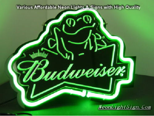 Budweiser Frog 3D Beer Bar Neon Light Sign