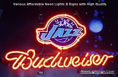 NBA Utah Jazz Budweiser Beer Bar Neon Light Sign