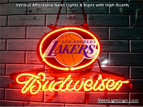 NBA Los Angeles Lakers Budweiser Beer Bar Neon Light Sign