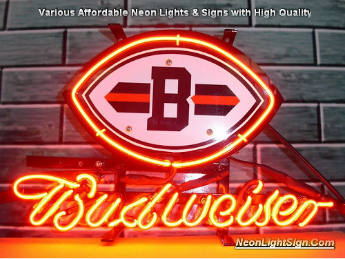 NHL Budweiser Cleverland Browns Budweiser Beer Bar Neon Light Sign