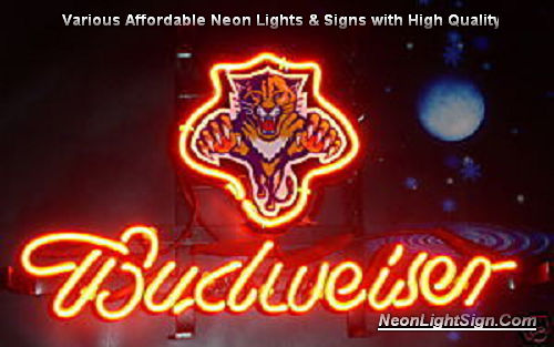 NHL Florida Panthers Budweiser Beer Bar Neon Light Sign