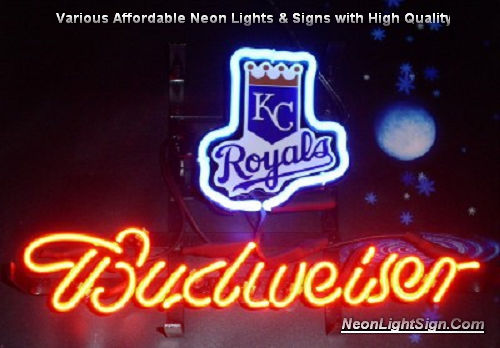 MLB Kansas Royals Budweiser Beer Bar Neon Light Sign