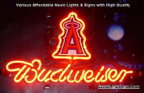 MLB Los Angeles Angels Budweiser Beer Bar Neon Light Sign
