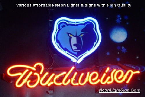 NBA Memphis Grizzlies Budweiser Beer Bar Neon Light Sign
