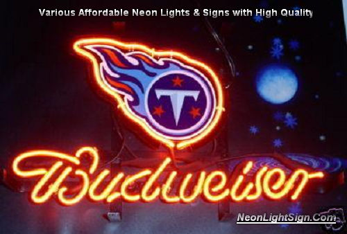 NFL TENNESSEE TITANS  Budweiser Beer Bar Neon Light Sign