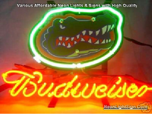NCAA FLORIDA GATORS  Budweiser Beer Bar Neon Light Sign