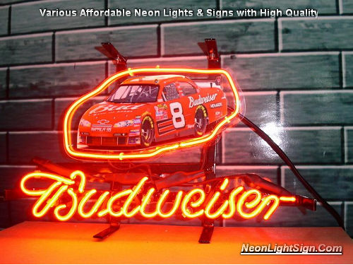 NASCAR #8 DALE EARNHARDT Budweiser Beer Bar Neon Light Sign