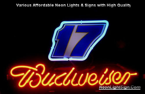 NASCAR #17 MATT KENSETH Budweiser Beer Bar Neon Light Sign