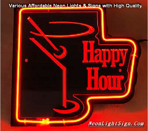 HAPPY HOUR 3D Beer Bar Neon Light Sign