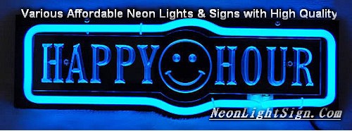 HAPPY HOUR  3D Beer Bar Neon Light Sign