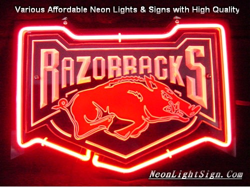 NCAA UNIVERSITY OF ARKANSAS RAZORBACKS 3D Beer Bar Neon Light Sign