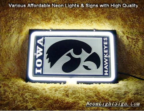 NCAA University of Iowa Hawkeyes 3D Beer Bar Neon Light Sign