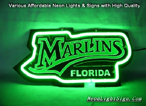 MLB MARLINS FLORIDA 3D Beer Bar Neon Light Sign