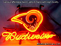 NFL St.Louis Rams Budweiser Beer Bar Neon Light Sign