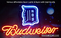 MLB Detroit Tigers Budweiser Beer Bar Neon Light Sign