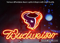 NFL Houston Texans Budweiser Beer Bar Neon Light Sign