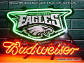 NFL  PHILADELPHIA EAGLES  Budweiser Beer Bar Neon Light Sign
