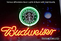 Starbucks Coffee Cafe Logo Budweiser Beer Bar Neon Light Sign