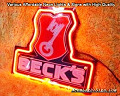 BECKS 3D Beer Bar Neon Light Sign