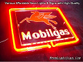 Blue Mobil Mobilgas 3D Beer Bar Neon Light Sign