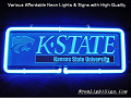 NCAA KANSAS STATE UNIVERSITY WILDCAT 3D Beer Bar Neon Light Sign